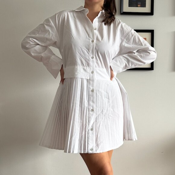 NWT Zara white shirt dress, size US (4-6) - Picture 1 of 8